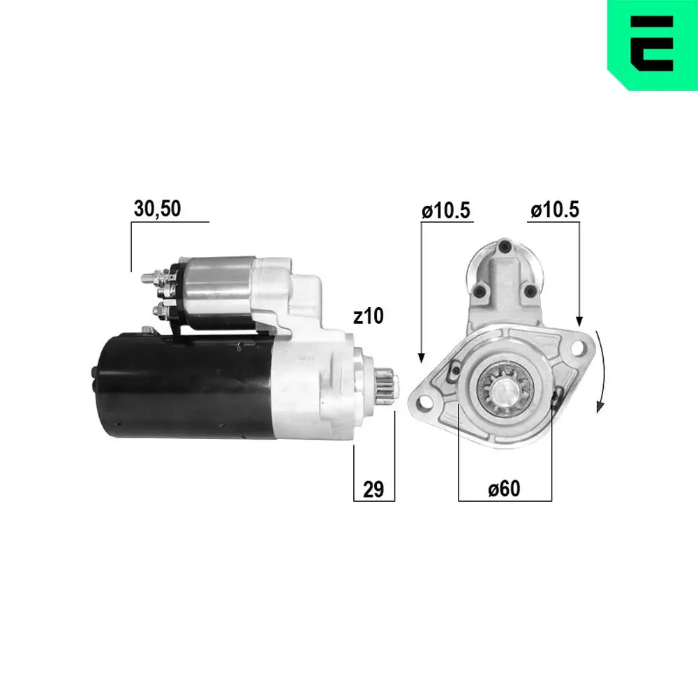 Starter 12 V 2 kW ERA 221233A