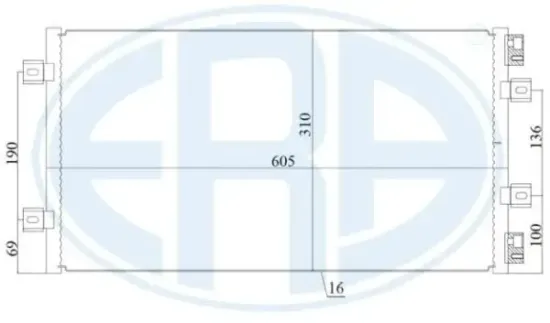 Kondensator, Klimaanlage ERA 667166 Bild Kondensator, Klimaanlage ERA 667166