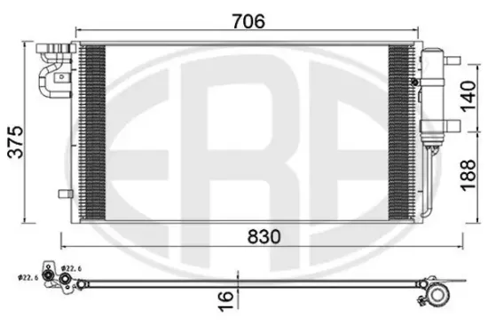 Kondensator, Klimaanlage ERA 667269 Bild Kondensator, Klimaanlage ERA 667269