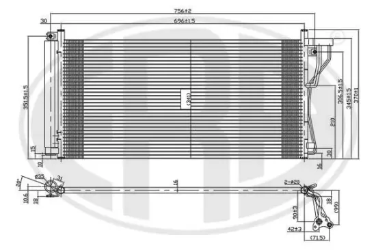 Kondensator, Klimaanlage ERA 667292 Bild Kondensator, Klimaanlage ERA 667292