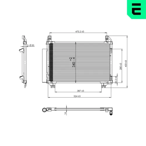 Kondensator, Klimaanlage ERA 667305 Bild Kondensator, Klimaanlage ERA 667305