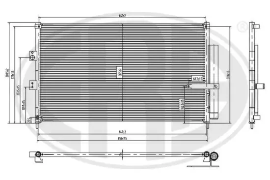 Kondensator, Klimaanlage ERA 667311 Bild Kondensator, Klimaanlage ERA 667311