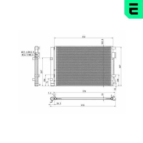 Kondensator, Klimaanlage ERA 667316 Bild Kondensator, Klimaanlage ERA 667316