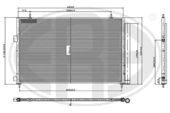 Kondensator, Klimaanlage ERA 667321 Bild Kondensator, Klimaanlage ERA 667321