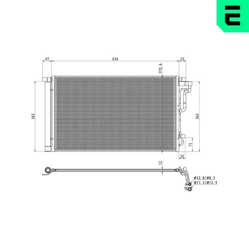 Kondensator, Klimaanlage ERA 667347 Bild Kondensator, Klimaanlage ERA 667347