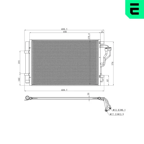 Kondensator, Klimaanlage ERA 667349 Bild Kondensator, Klimaanlage ERA 667349
