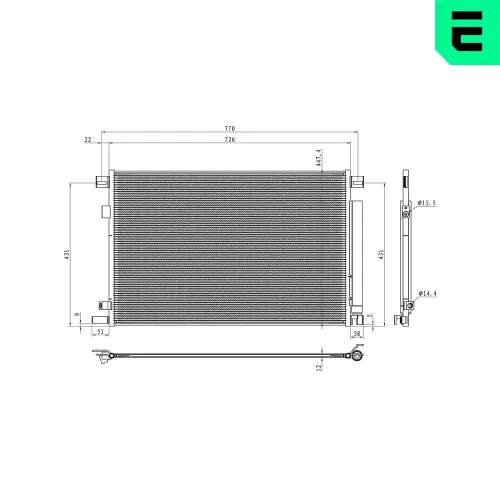 Kondensator, Klimaanlage ERA 667352 Bild Kondensator, Klimaanlage ERA 667352