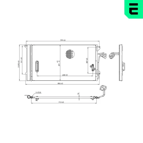 Kondensator, Klimaanlage ERA 667383 Bild Kondensator, Klimaanlage ERA 667383