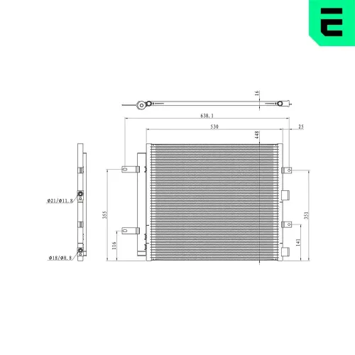 Kondensator, Klimaanlage ERA 667385 Bild Kondensator, Klimaanlage ERA 667385