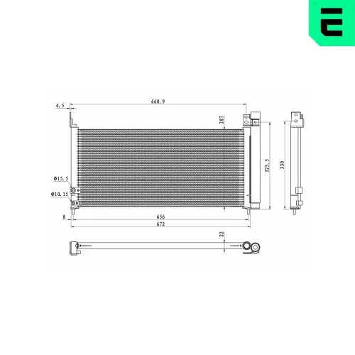 Kondensator, Klimaanlage ERA 667387 Bild Kondensator, Klimaanlage ERA 667387