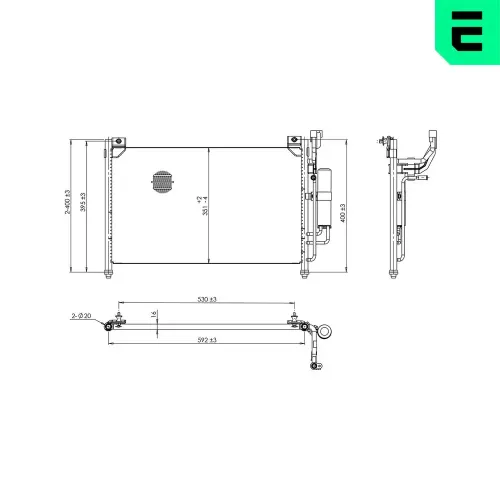 Kondensator, Klimaanlage ERA 667392 Bild Kondensator, Klimaanlage ERA 667392