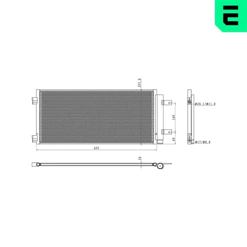 Kondensator, Klimaanlage ERA 667401 Bild Kondensator, Klimaanlage ERA 667401
