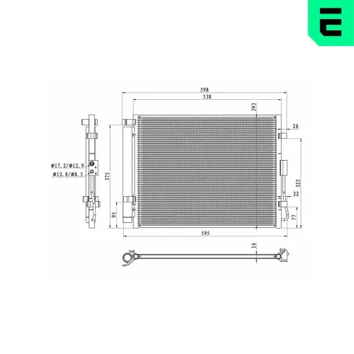 Kondensator, Klimaanlage ERA 667407 Bild Kondensator, Klimaanlage ERA 667407