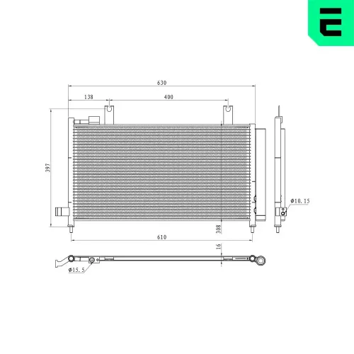 Kondensator, Klimaanlage ERA 667416 Bild Kondensator, Klimaanlage ERA 667416