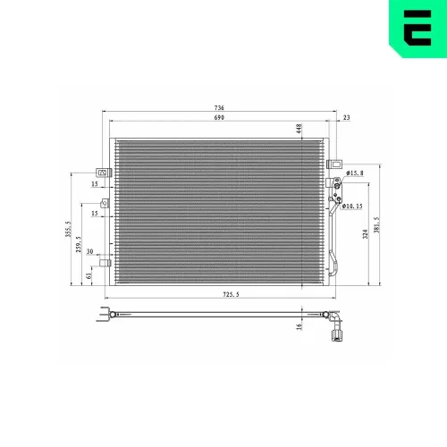Kondensator, Klimaanlage ERA 667427 Bild Kondensator, Klimaanlage ERA 667427