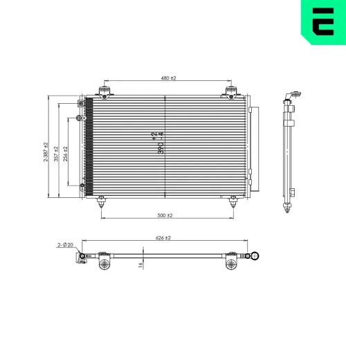 Kondensator, Klimaanlage ERA 667447 Bild Kondensator, Klimaanlage ERA 667447