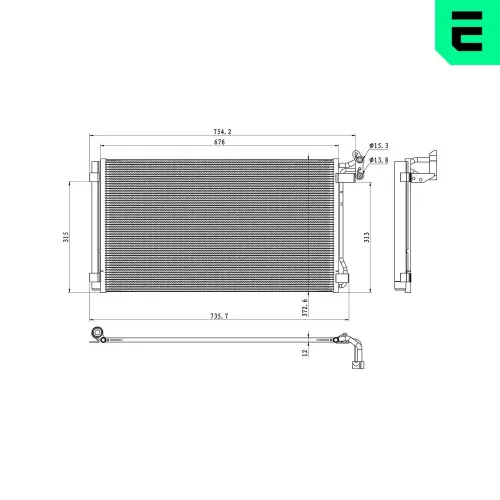 Kondensator, Klimaanlage ERA 667451 Bild Kondensator, Klimaanlage ERA 667451