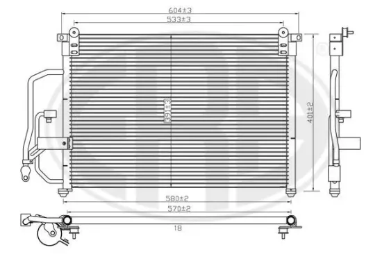Kondensator, Klimaanlage ERA 667470 Bild Kondensator, Klimaanlage ERA 667470