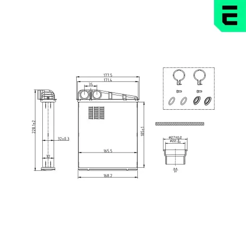 Wärmetauscher, Innenraumheizung ERA 669574 Bild Wärmetauscher, Innenraumheizung ERA 669574