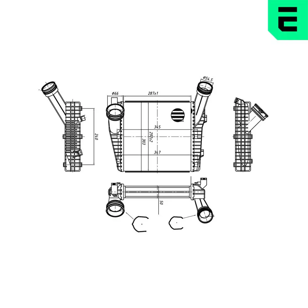 Ladeluftkühler rechts ERA 672040