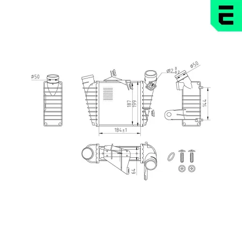 Ladeluftkühler ERA 672074 Bild Ladeluftkühler ERA 672074