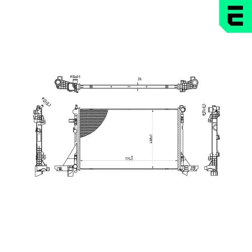 Kühler, Motorkühlung ERA 673001 Bild Kühler, Motorkühlung ERA 673001