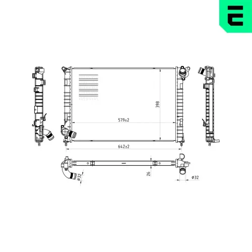 Kühler, Motorkühlung ERA 673038 Bild Kühler, Motorkühlung ERA 673038