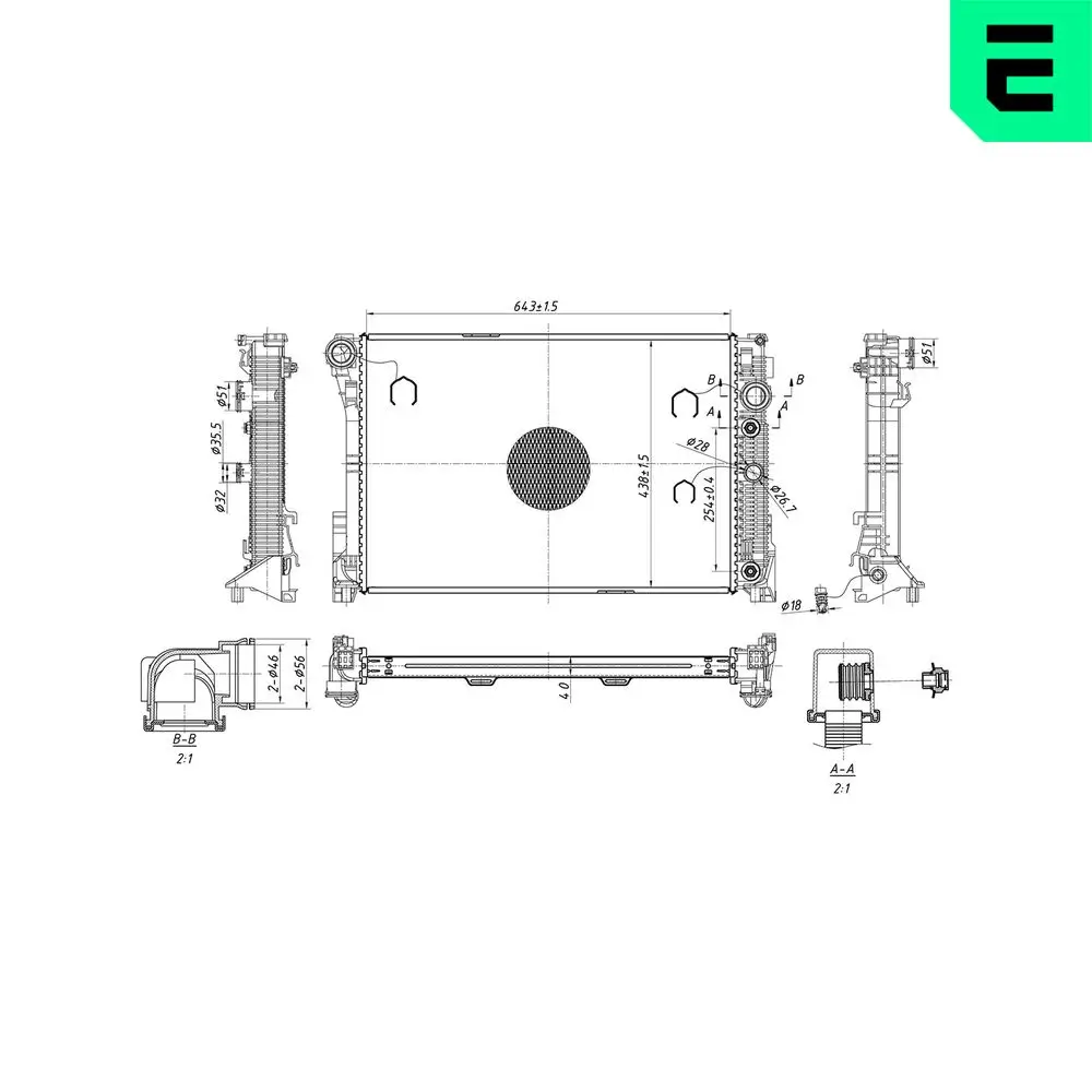 Kühler, Motorkühlung ERA 673046