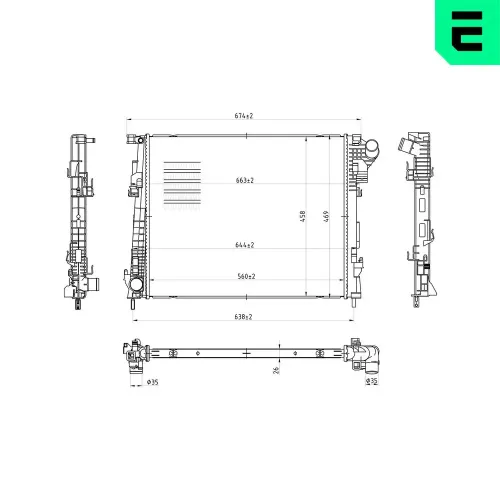 Kühler, Motorkühlung ERA 673051 Bild Kühler, Motorkühlung ERA 673051