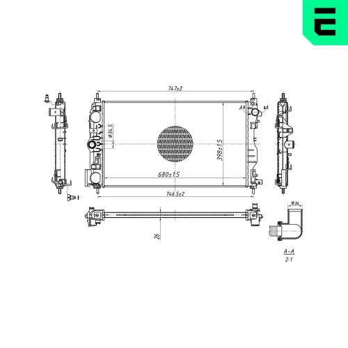 Kühler, Motorkühlung ERA 673073 Bild Kühler, Motorkühlung ERA 673073