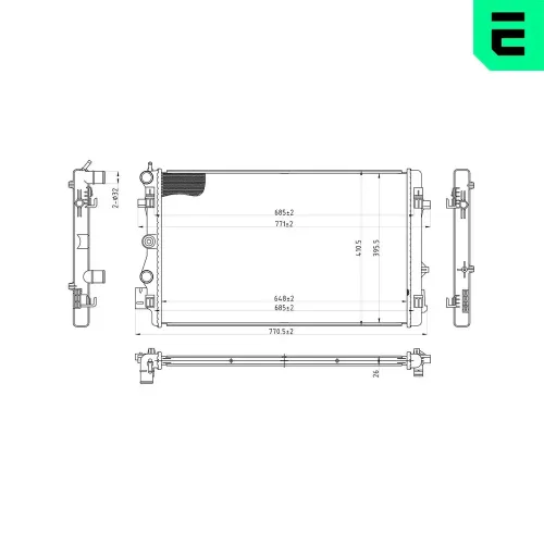 Kühler, Motorkühlung ERA 673077 Bild Kühler, Motorkühlung ERA 673077