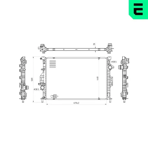 Kühler, Motorkühlung ERA 673101 Bild Kühler, Motorkühlung ERA 673101