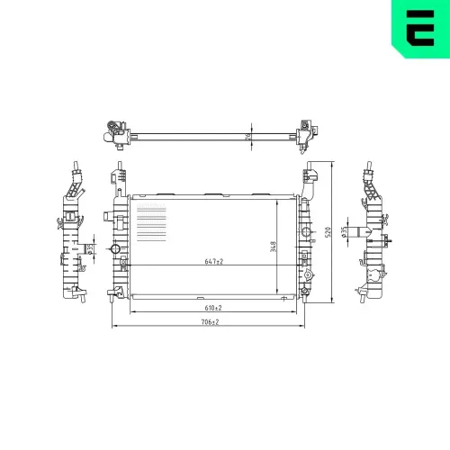 Kühler, Motorkühlung ERA 673106 Bild Kühler, Motorkühlung ERA 673106