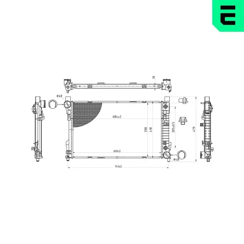 Kühler, Motorkühlung ERA 673114 Bild Kühler, Motorkühlung ERA 673114