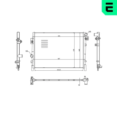 Kühler, Motorkühlung ERA 673179 Bild Kühler, Motorkühlung ERA 673179
