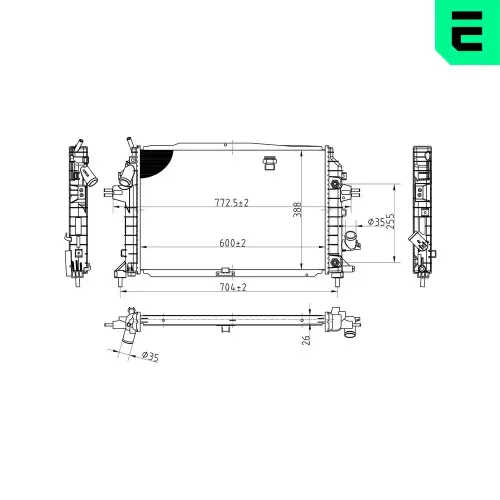 Kühler, Motorkühlung ERA 673196 Bild Kühler, Motorkühlung ERA 673196