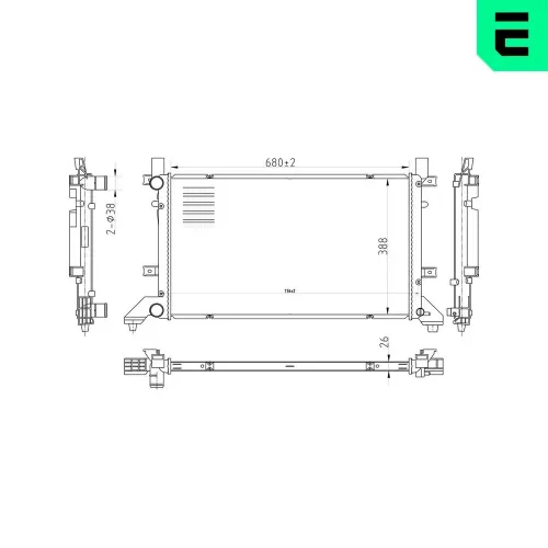 Kühler, Motorkühlung ERA 673216 Bild Kühler, Motorkühlung ERA 673216
