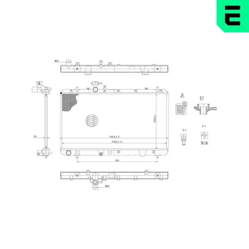 Kühler, Motorkühlung ERA 673254 Bild Kühler, Motorkühlung ERA 673254