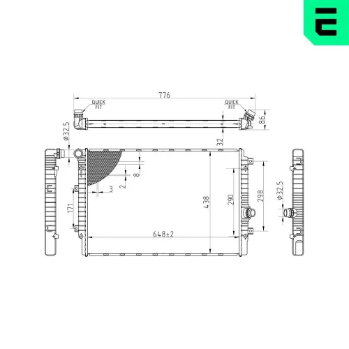 Kühler, Motorkühlung ERA 673313 Bild Kühler, Motorkühlung ERA 673313