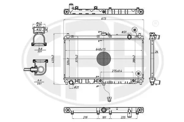 Kühler, Motorkühlung ERA 673320