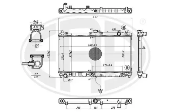 Kühler, Motorkühlung ERA 673320 Bild Kühler, Motorkühlung ERA 673320