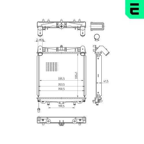 Kühler, Motorkühlung vorne rechts ERA 673343 Bild Kühler, Motorkühlung vorne rechts ERA 673343