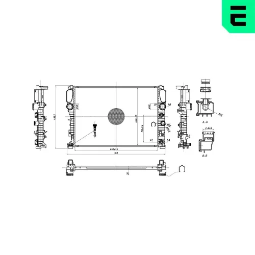 Kühler, Motorkühlung ERA 673388 Bild Kühler, Motorkühlung ERA 673388