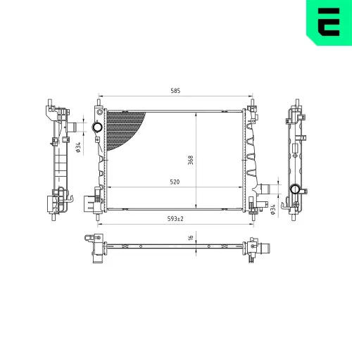 Kühler, Motorkühlung ERA 673431 Bild Kühler, Motorkühlung ERA 673431