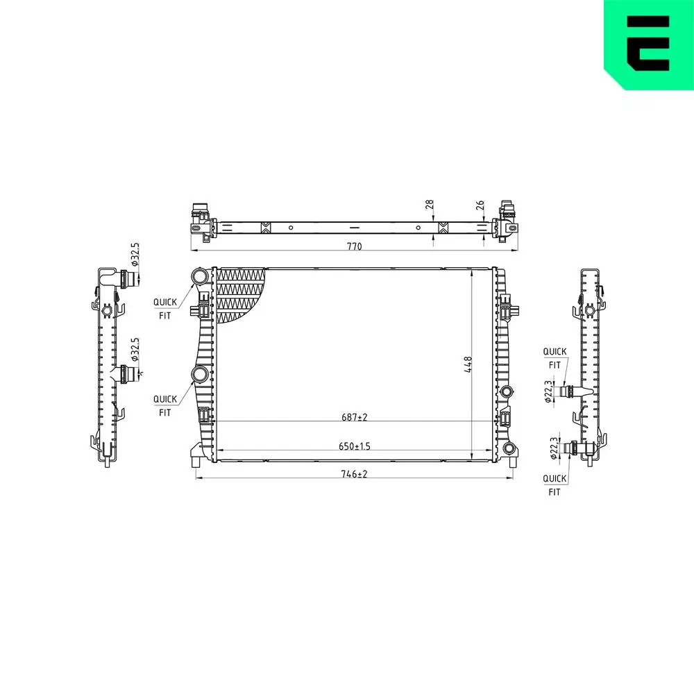 Kühler, Motorkühlung ERA 673539
