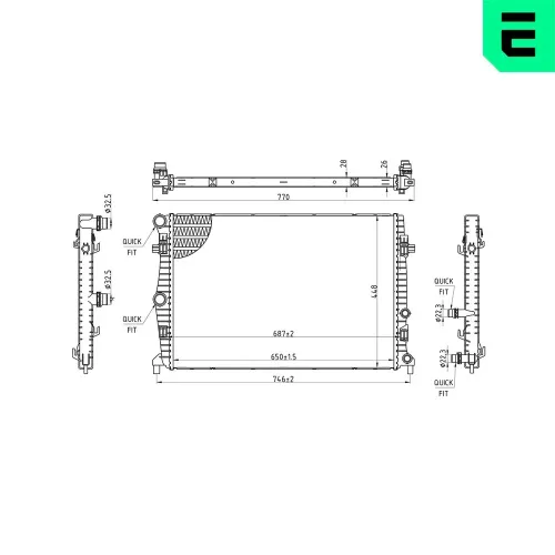 Kühler, Motorkühlung ERA 673539 Bild Kühler, Motorkühlung ERA 673539