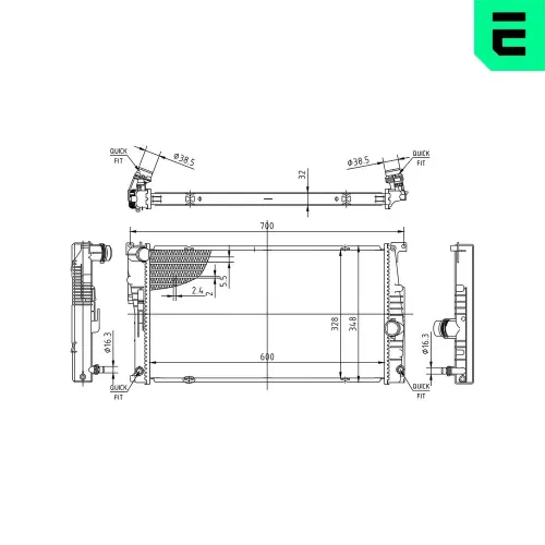 Kühler, Motorkühlung ERA 673541 Bild Kühler, Motorkühlung ERA 673541