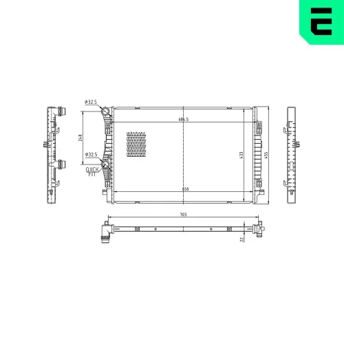 Kühler, Motorkühlung ERA 673549 Bild Kühler, Motorkühlung ERA 673549