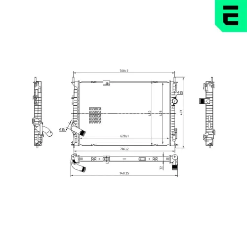 Kühler, Motorkühlung ERA 673551 Bild Kühler, Motorkühlung ERA 673551