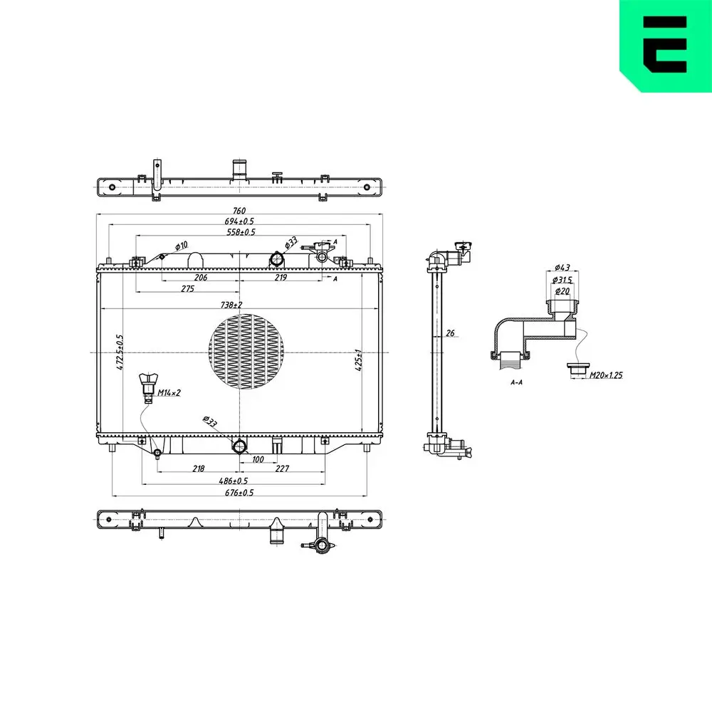 Kühler, Motorkühlung ERA 673559
